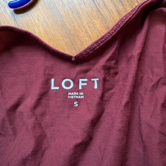 LOFT Burgundy Fitted Double-V Cami - Picture 3 of 3